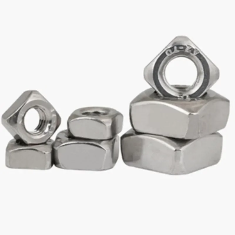 100-1000pcs DIN557 M3 M4 M5 M6 M8  304 Stainless Steel Square Nuts