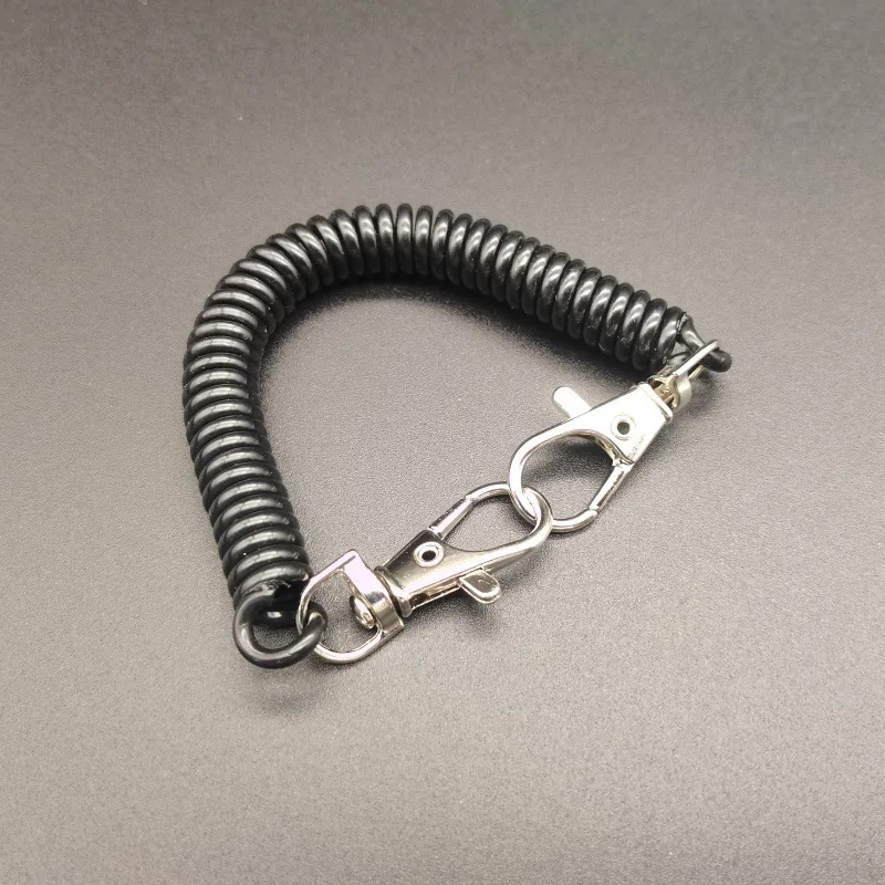 Telefoonlijnstijl Lente Tweekoppige sleutelhanger Anti-verloren Telescopisch elastisch touw Tas Kaarthouder Sleutelhanger Lente Lanyard