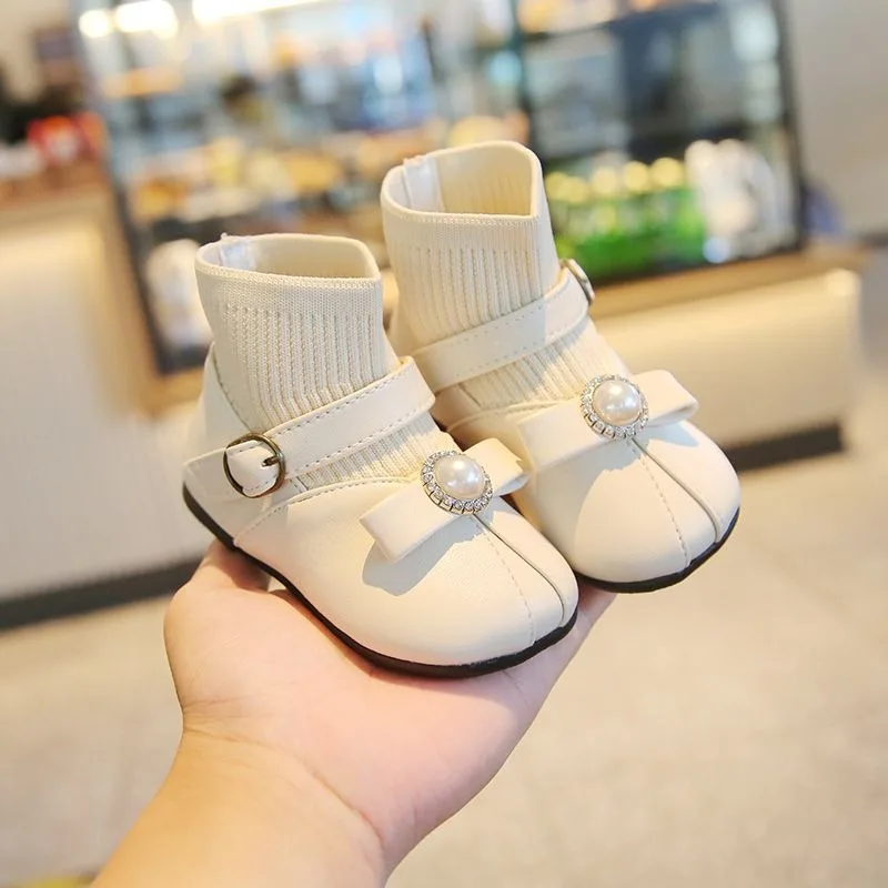 

Baby Girl 1-3 Years Old Spring Autumn Short Boots Royal Style Leather Toddler Shoes 2026 New Arrival​