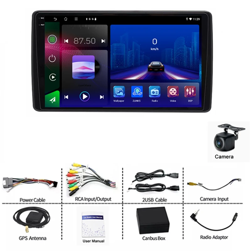 9 "Voor Nissan Navara D40 2005-2015 GPS Autoradio Head Unit Draadloze Carplay Apple Android Auto Omkeren afbeelding Camera 64GB WIFI