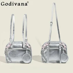 Sweet Cute Bow Transparent Itabag Women Handbags Black Backpack Schoolbag Commute Shoulder Crossbody Women's Bag Students