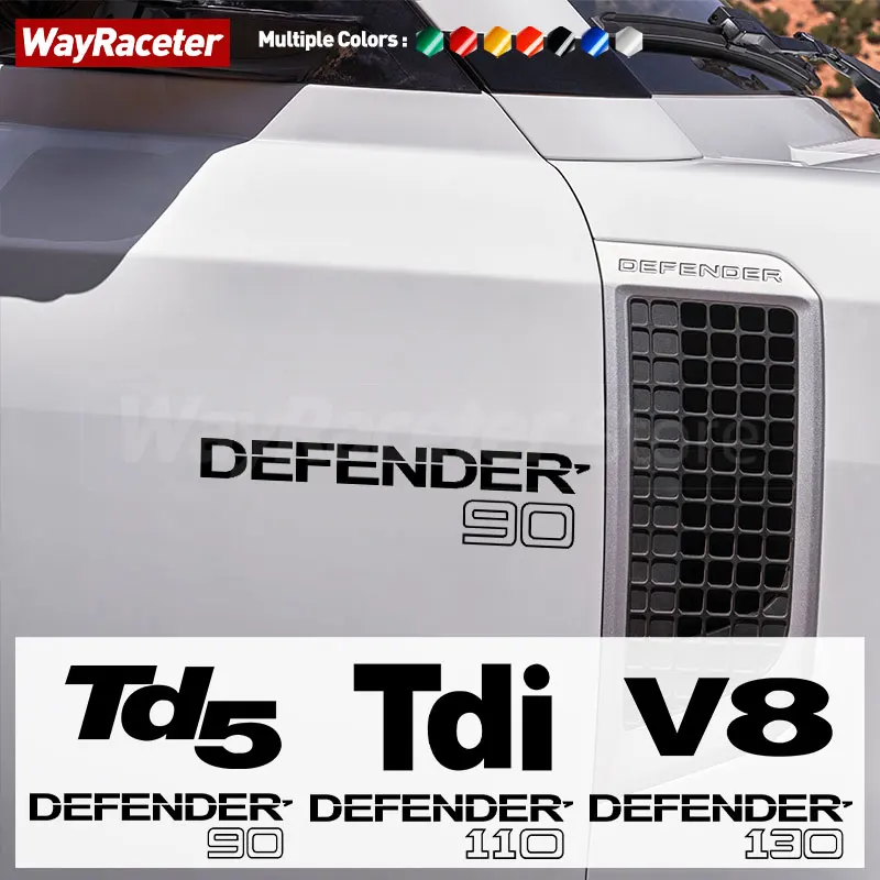 Reflective Window Door Side Fender Wing Body Sticker TDI TD5 V8 Graphic Vinyl Decal For Land Rover Defender 90 110 130 L663 L316 