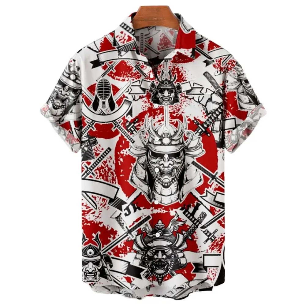 Hawaiian Summer Horror Skull Shirts For Men Vintage Casual 3d Print Rocker Gothic Rockabilly Short Sleeve Top Imported Clothing