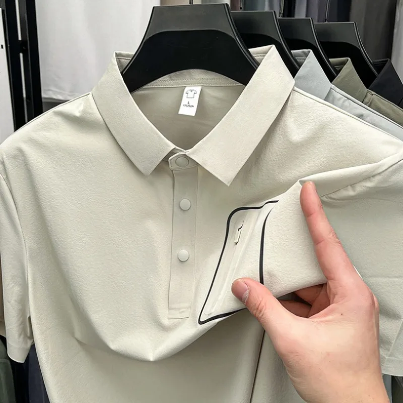 Summer Outdoor Comprehensive Training Sweat Absorbing Quick Drying T-shirt for Couples Fashionable Trendy Ice Silk Polo Shirt