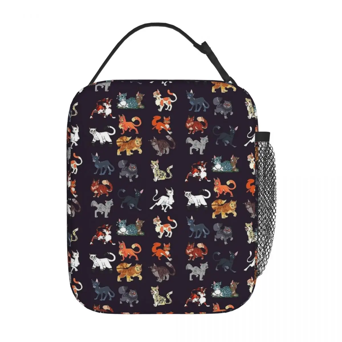 Warrior Cute Cats Lovers borse per il pranzo isolate grande contenitore per il pranzo fresco borsa termica Tote Lunch Box School Picnic Girl Boy