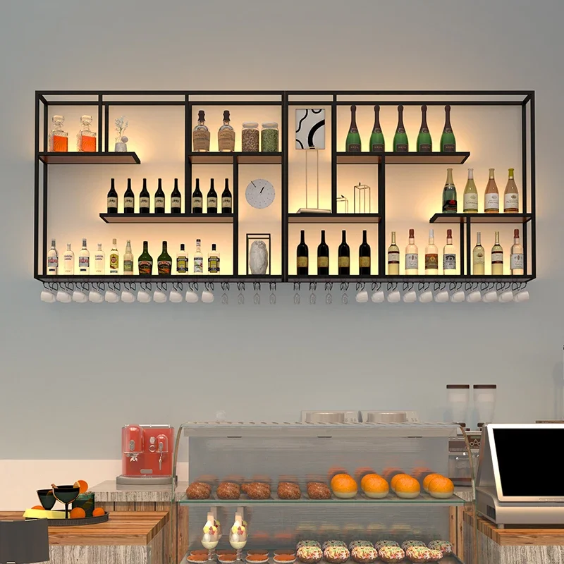 Home Bar Modern Nightclub Furniture Showcase Farmhouse Cabinet Liquor Bottles Wine Storage Restaurant Equipment Coffe Organizer