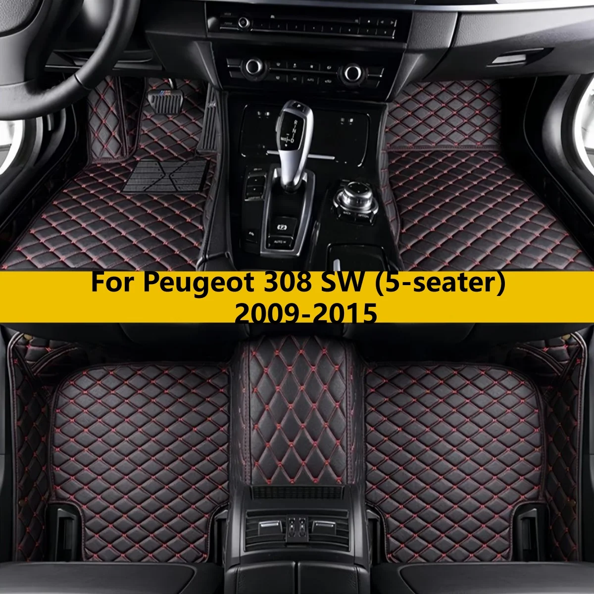 

Кожаные автомобильные коврики на заказ для Peugeot 308 SW (5-местный) 2009 2010 2011 2012 2013 2014 2015, грязезащитные коврики, кожаные коврики-подушки