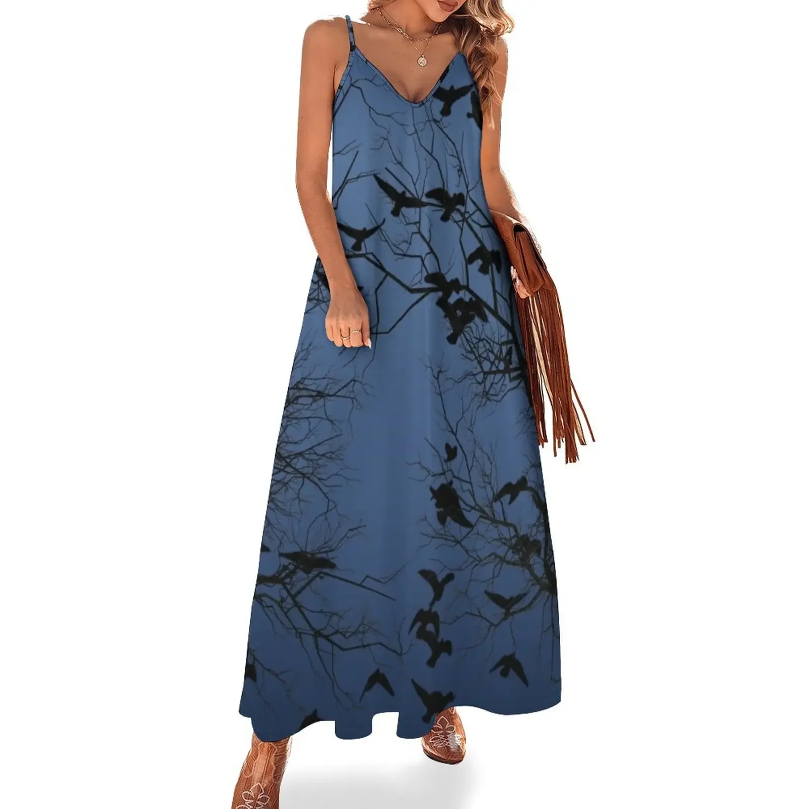 

Crow flock Sleeveless Dress luxury evening dresses 2025 Elegant gowns dresses for woman 2025 womens dress