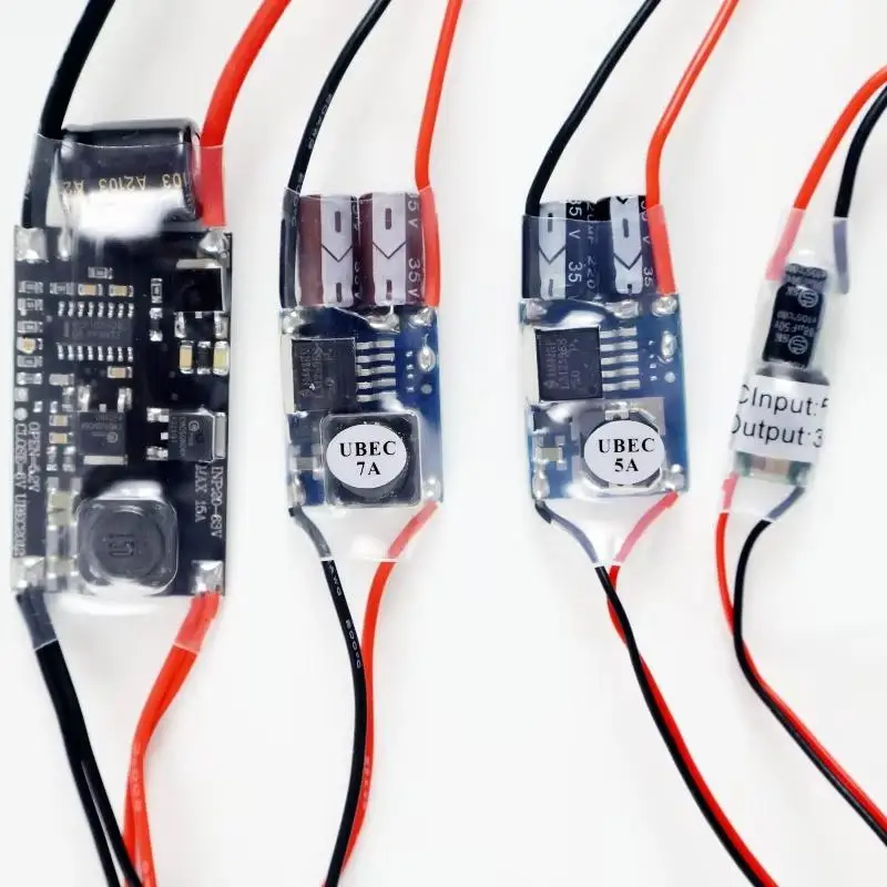 Regulador de Voltaje UBEC de 5V 3A 5A 7A 15A con Protección Completa Antiinterferencias para Drones FPV RC, Fuente de Alimentación Externa para Receptor