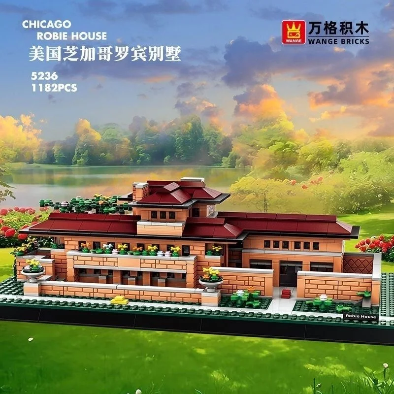 

1182Pcs World Famous Architecture Chicago Robin Villa Building Blocks Model Children's and Adults' Assembly Toys Small Particle Toys Collectibles