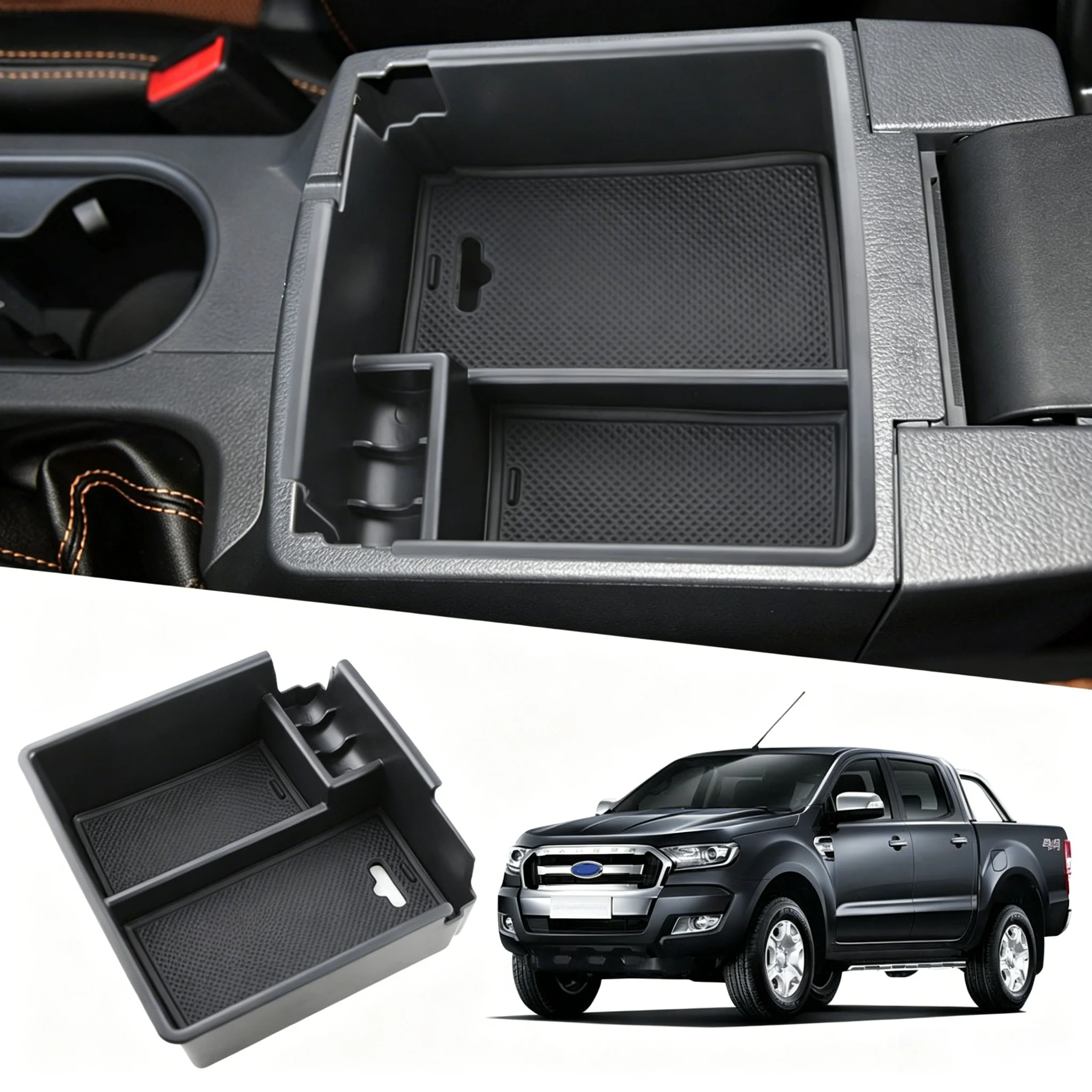 organisateur-de-console-centrale-insert-en-abs-noir-plateau-de-rangement-pour-accoudoir-pour-ford-ranger-2011-2021