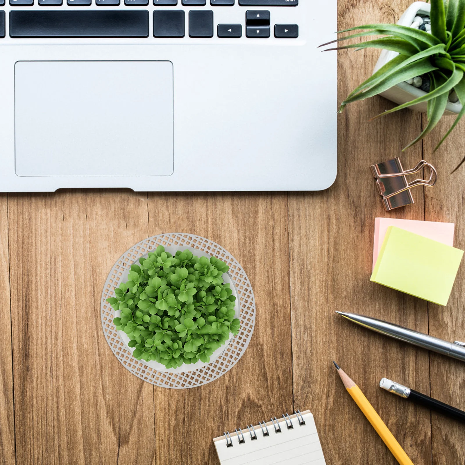 

15Pcs Round Grid Sheets Premium Plastic Durable Multifunctional Coaster Flower Pot Lining DIY Crafts White Round Grid Sheet