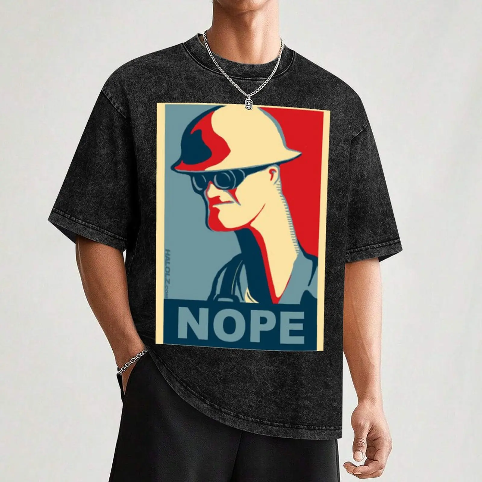 Team Fortress 2- Engineer Nope T-Shirt Art Pattern Printed Casual Top