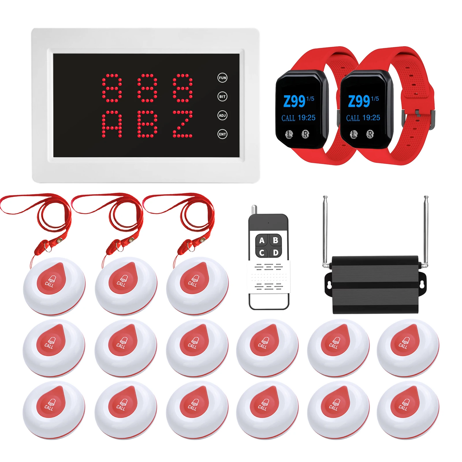 

BYHUBYENG Беспроводной ресторанный гостевой стол, кнопка вызова, пейджер, пейджер для официанта, система вызова с экраном для кафе