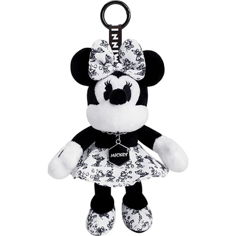 

Disney Cartoon Mickey Minnie Stitch Plush Keychains Girls Bag Car Phone Hanging Plush Keyrings Kawaii Plush Pendant