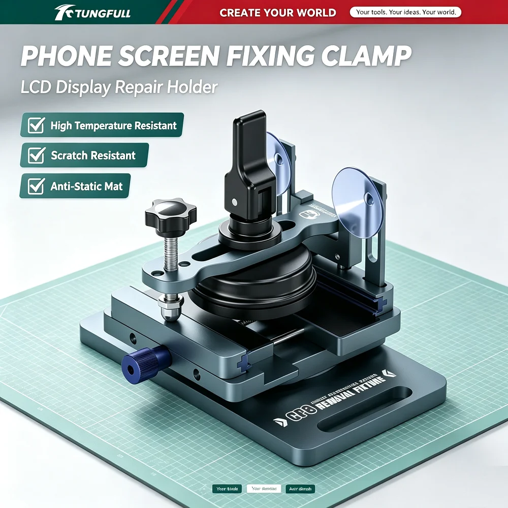 360° Rotating Anti-Static Phone Repair Tool Screen Separator Clamp High-Quality Fixture for Safe And Damage-Free Phone Screen