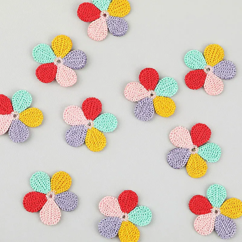30 Stück handgenähte bunte floral bestickte Applikationen für DIY Haarspangen, Schuhblumen, Broschen, Kleidungszubehör-Patches – Detail 3