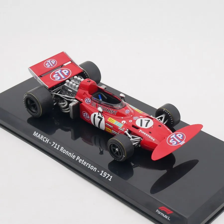 IXO Coche de Carreras de Aleación Fundida a Escala 1:24 MARCH 711 Ronnie Peterson 1971, Modelo Clásico, Regalo para Adultos, Souvenir, Exhibición Estática