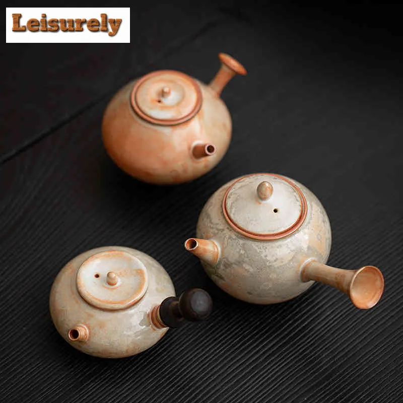 

Чайник Shino Ware с боковой ручкой, роскошный чайник, горшок, бытовой чайник, чайник с шариковым отверстием, принадлежности для чайной церемонии, украшение