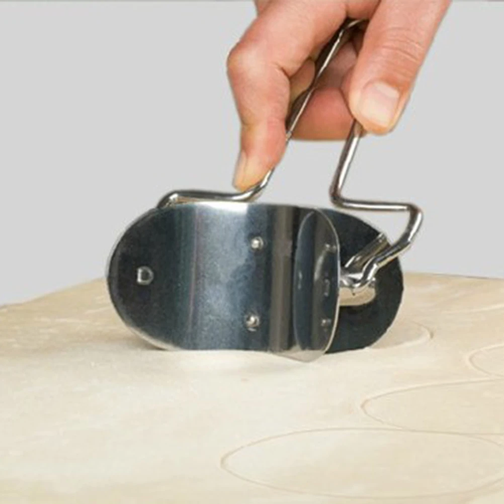 

Lightweight Comfort Handle Dumpling Wrapper Cutter Stainless Steel Pastry Dough Press Save Time Effort Easy Use