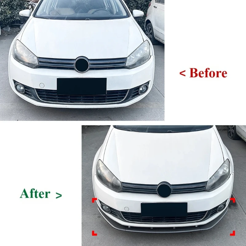 For Volkswagen Golf 6 MK6 Ordinary 2008-2012 Car Front Bumper Spoiler Lip Rear Roof Spoiler Body Kit Rear Lamp Eyebrow Tuning