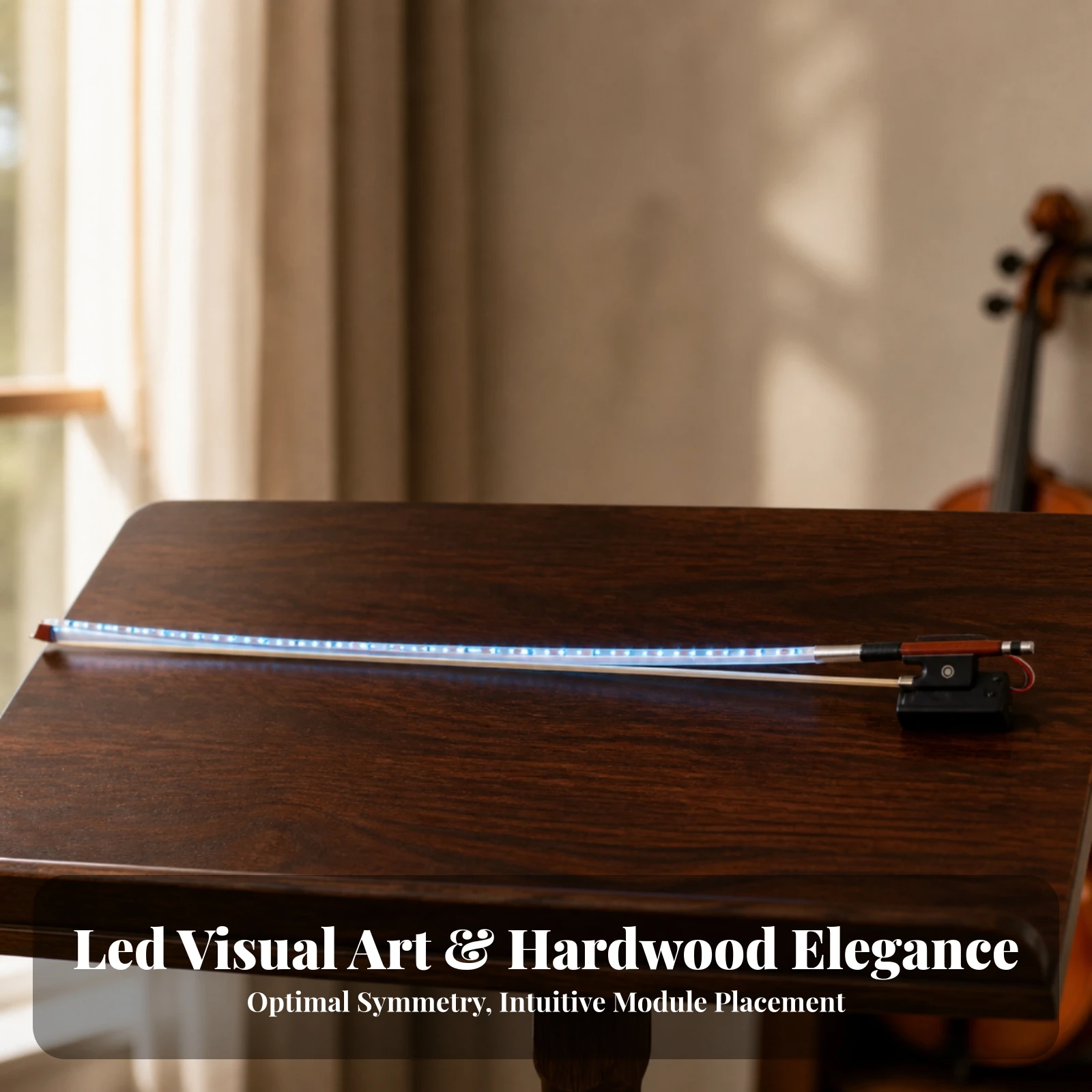 LED Violin Bow Lightweight Violin Bow with LED Strip Accessory Streamlined Well Balanced for Violinists, Stage Performances