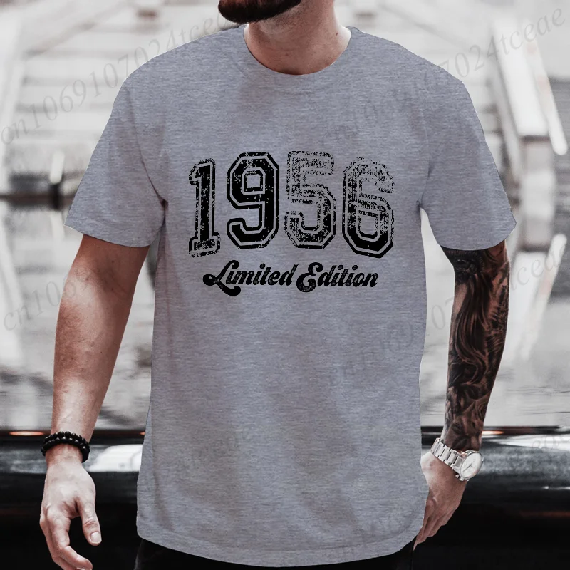 Vintage 1956 Birthday T-Shirt Birthday Shirt Funny Retro Limited Edition Tee Tshirt for Men Tee Tops Short Sleeve Men's Clothing