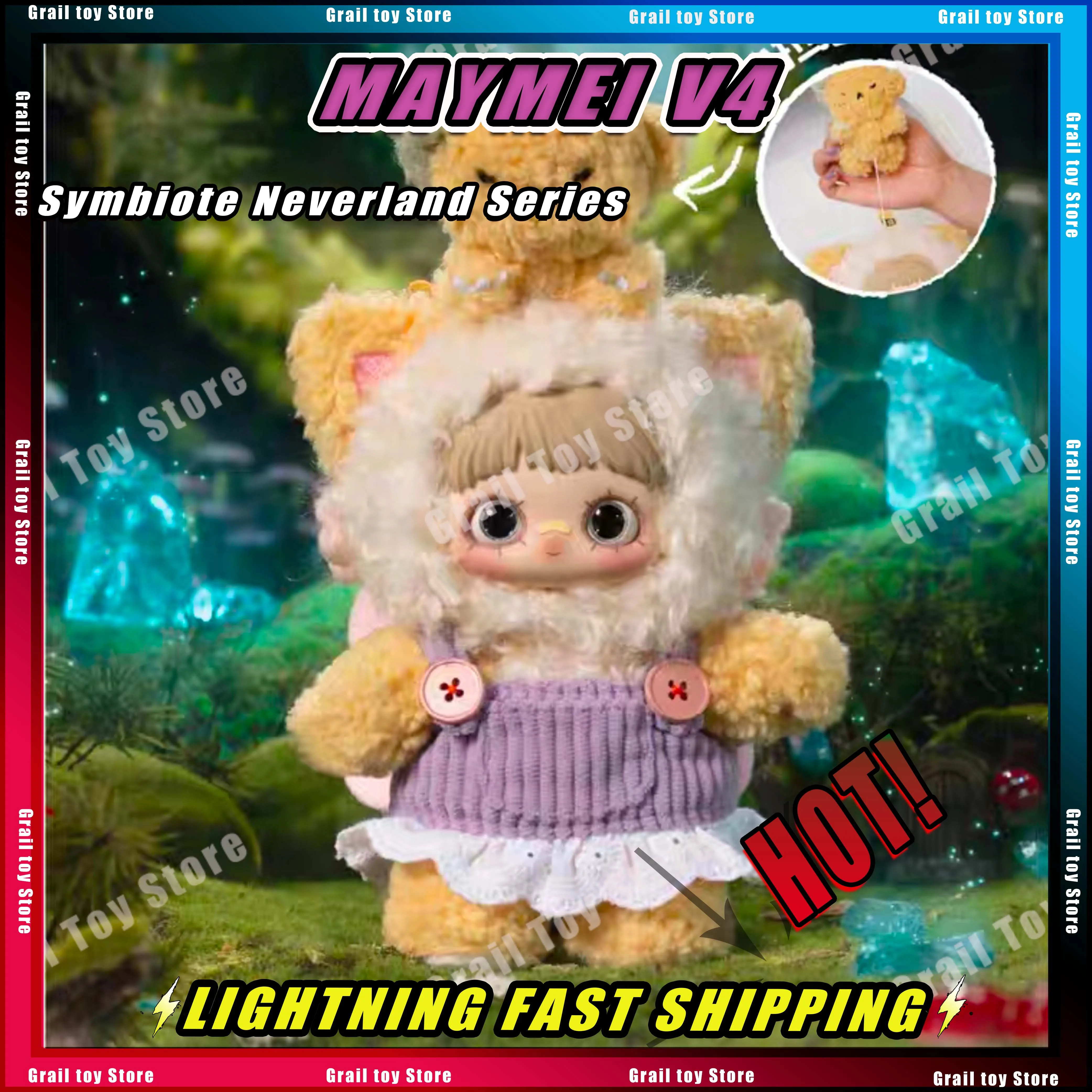 

Подлинная слепая коробка Maymei V4, серия Symbiote Neverland, загадочная коробка, виниловая кукла ручной работы, кулон, орнамент, аксессуары, подарок для ребенка