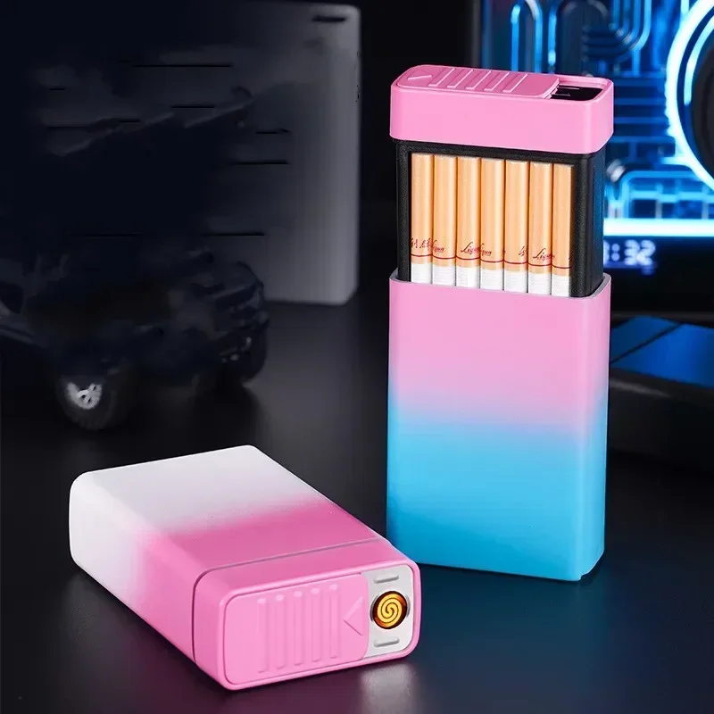 Creative Magic Cigarette Case Lighter 20 Cigarettes Slim Cigarette Case High-looking Women's Cigarette Case Cute