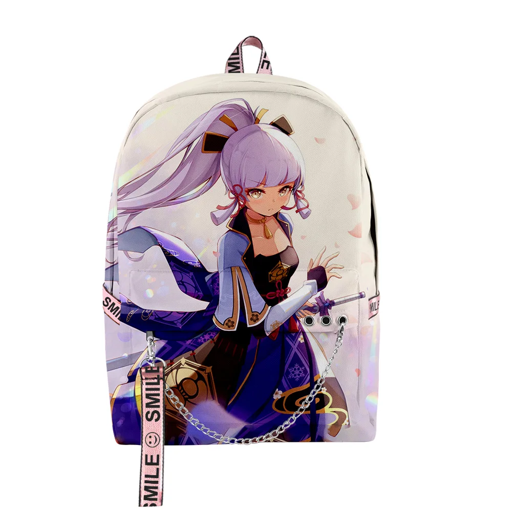 Imagem -03 - Genshin Impact Kamisato Ayaka Unisex Bolsa de Escola Harajuku 3d Oxford Impermeável Notebook Mochilas de Viagem Multifuncionais Novidade