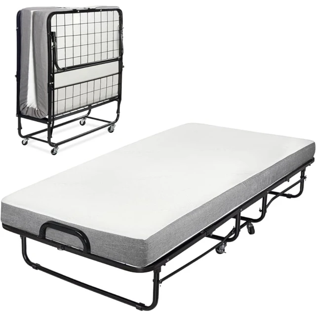 Folding cot with memory foam mattress deals