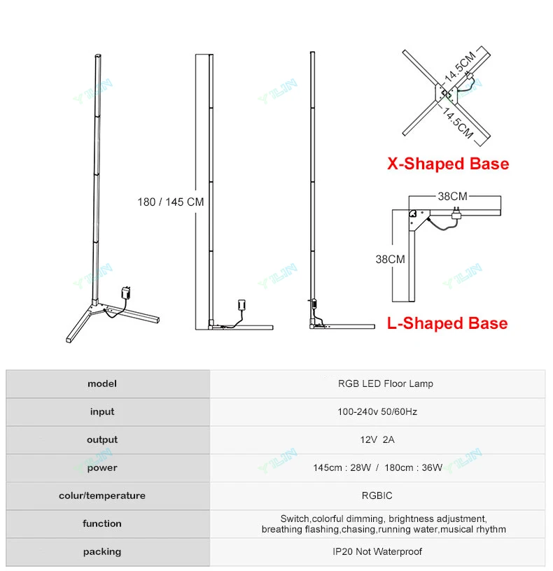 Upgrade 145/180CM Smart Floor Lamp RGBIC Tuya Smart APP Remote Control Nordic Stand Floor Mood Light For Game Room Decoration