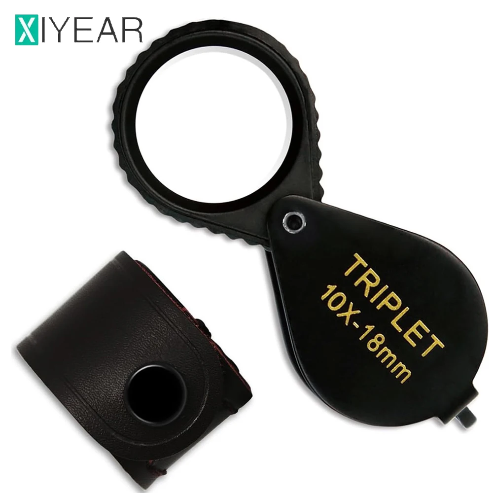 

10X Magnifying Glass Jewelry Loupe With Hastings Triplet 18mm Optic Glass For Diamond Magnifier Jewelers