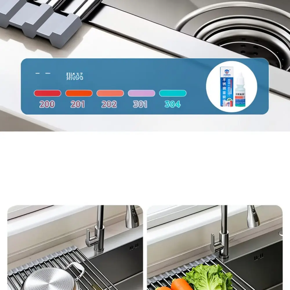 Foldable Dish Drying Rack Kitchen Sink Stainless Steel Roll Up Drainer Silicone Edge Organizer Countertop Storage Basket Mat