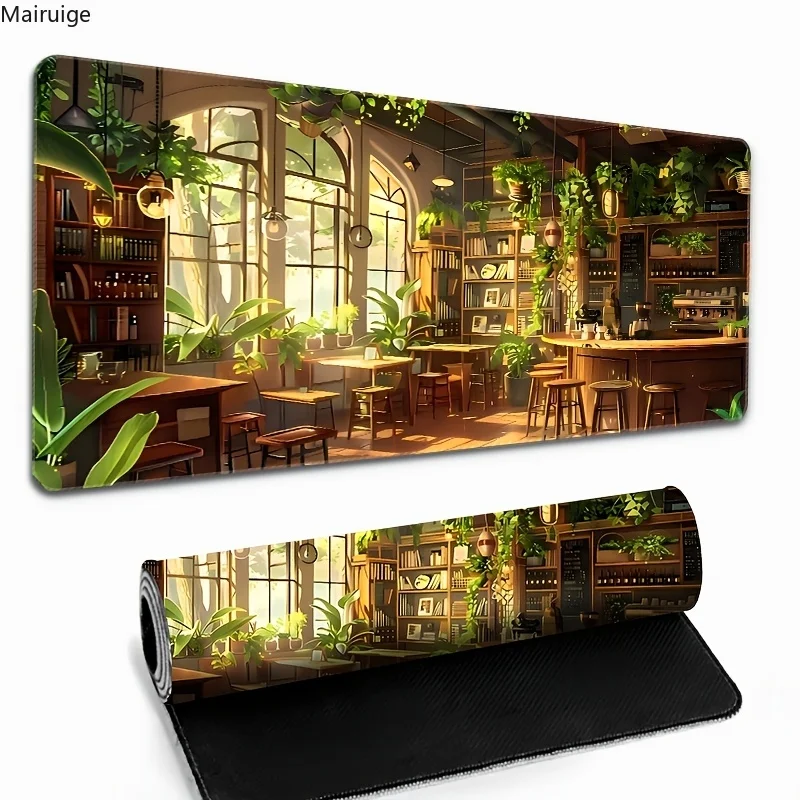 Tappetino per mouse di design per biblioteca da giardino in serra Tappetino per mouse per computer di grandi dimensioni Tappetino per mouse per tastiera da gioco antiscivolo in gomma XXL Tappetino da scrivania lungo