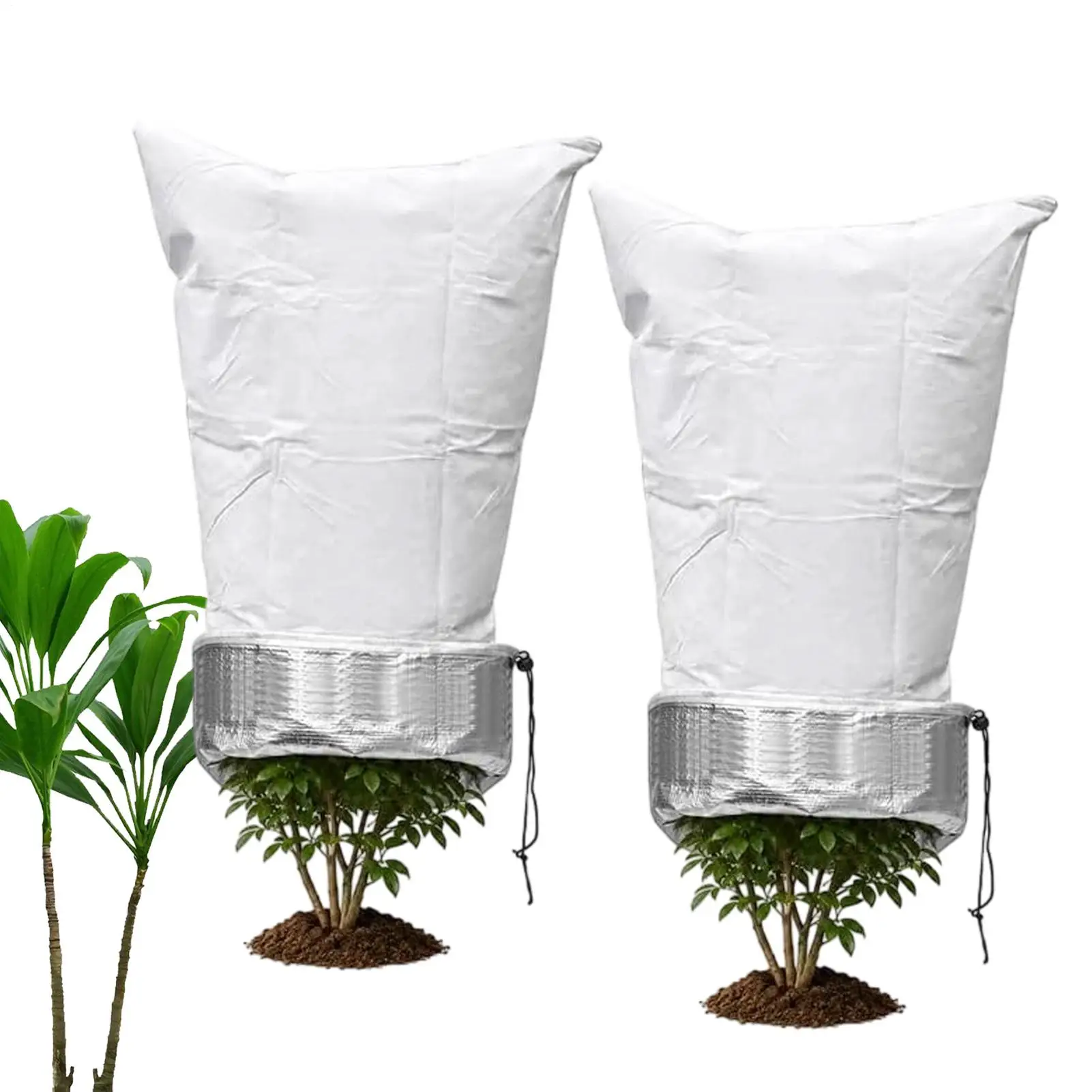 2PCS winter plant antifreeze bag plant cold insulation cover with aluminum foil lining and drawstring sealing for Greenhouse