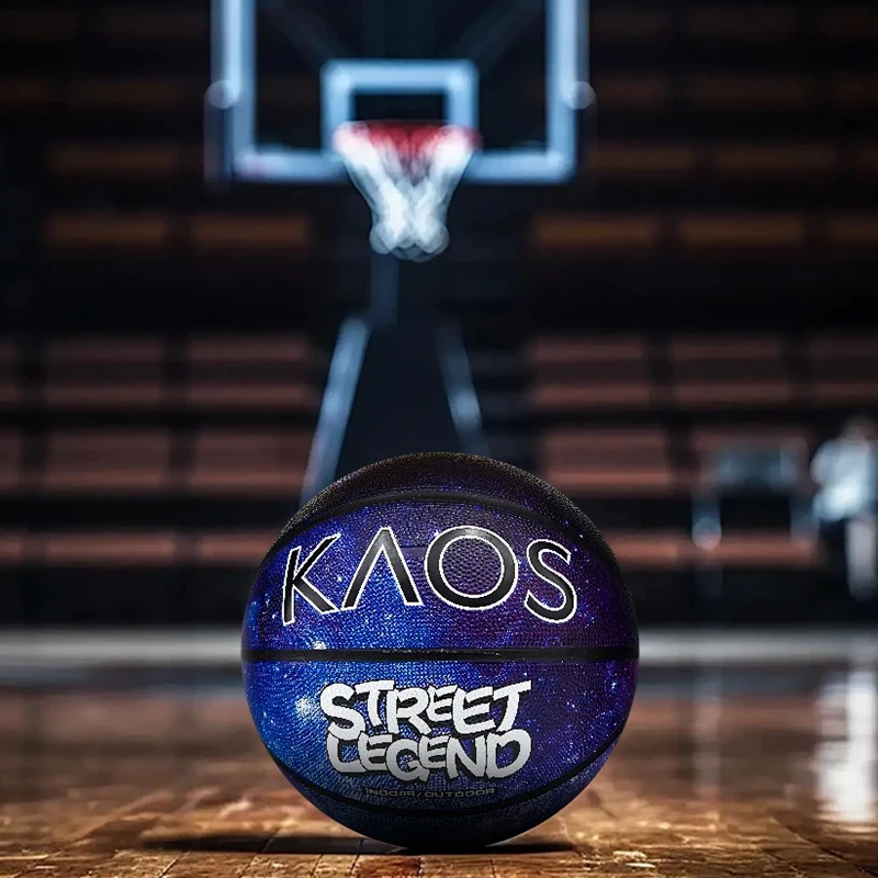 كرة سلة مطاطية مرصعة بالنجوم رقم 7 كرة سلة خاصة للشباب والأطفال مقاومة للاهتراء ومضادة للانزلاق للاستخدام الداخلي والخارجي