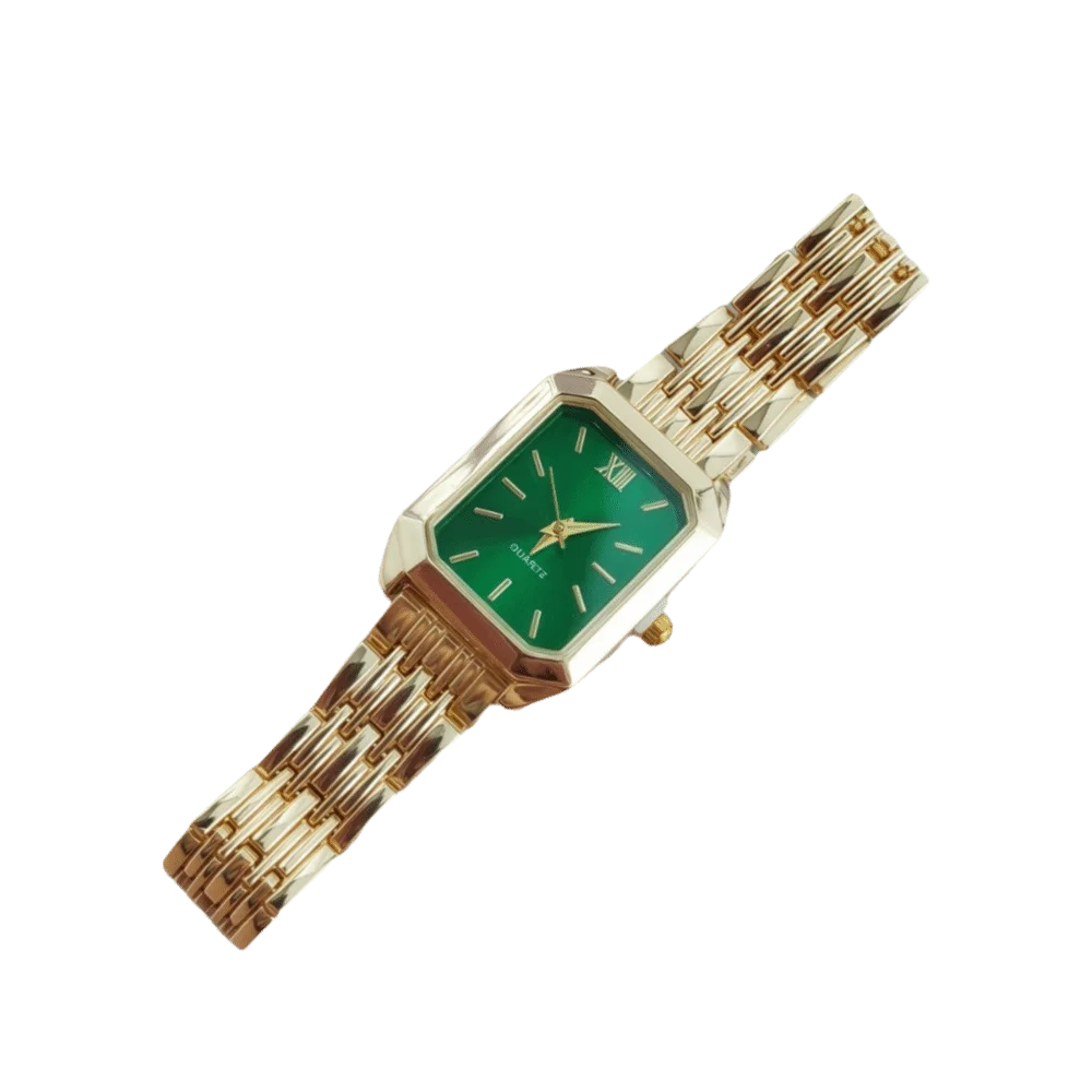 Slim Strap Rhinestone Quartz Watch Square Dial Small Dial Women Quartz Watch Leaf Design Pull Adjustable Rhinestone Watch