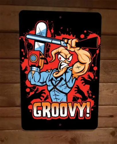 Groovy Earthworm Jim Evil Dead Funny Parody 8x12 Metal Wall Sign