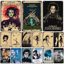 MISES Edward Scissorhands Old Movie Metal Plaque Decorative Plate Man Cave Home Studio Metal Sign Wall Decor Metal Tin Sign