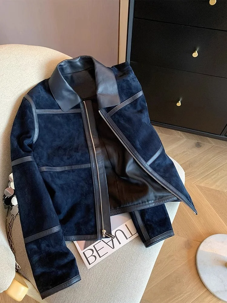 جاكيت جلد أمريكي عتيق الطراز متطور، معطف قصير أنيق للرجال والنساء، موضة الخريف والشتاء، بسحاب وأكمام طويلة وأزرار