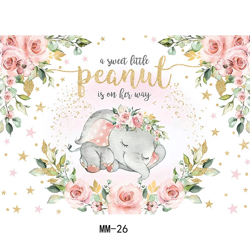 Happy Birthday Party Wild One Photography Backdrops Props Newborn Baby Animals Elephant Safari Photo Studio Background WP-34