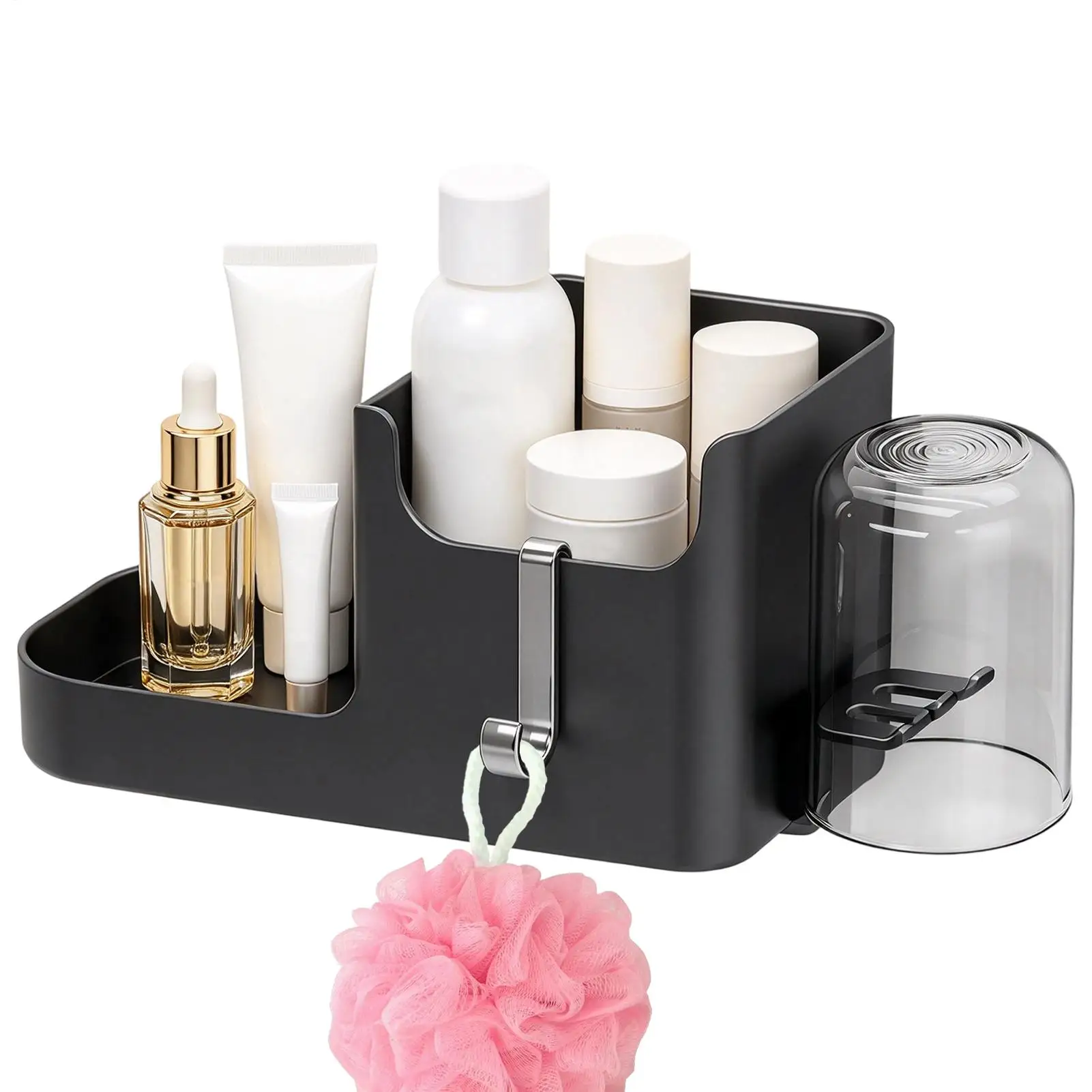 Tooth Brush Holder for Bathroom No Drilling Bathroom Toothpaste Holder Organizer for Brush Shaver Vanity Room Kitchen Hotel