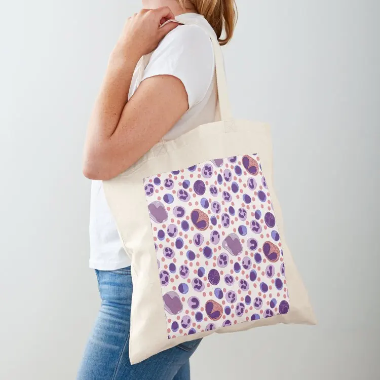 

Large White Blood Cell Pattern Tote Bag tote bag men's Shopper handbag tote bag custom Canvas for women