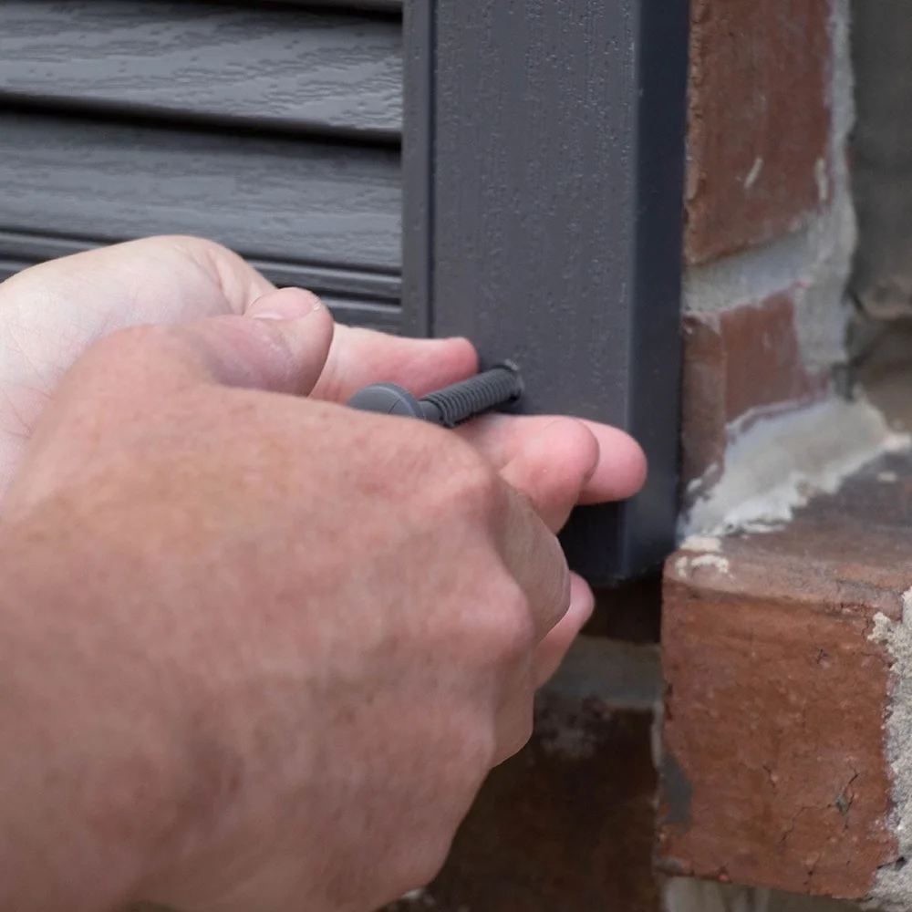 Vinyl Open Louver Shutters Standard Cathedral Top Home Exterior Installation Hardware Included Durable Lightweight Weather