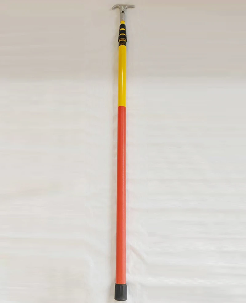 Triangle Fiberglass FRP High Voltage Telescopic Hot Stick Operating Rod Electric Power Insulation Pull Switch Rod