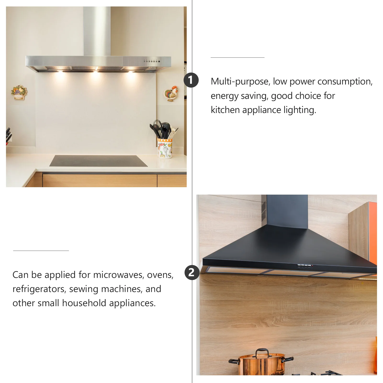 2Pcs LED 4W E14 Bulb Kit Light for Kitchen Appliance Lighting Replacement DIY Lamp Bulbs Multi-Purpose