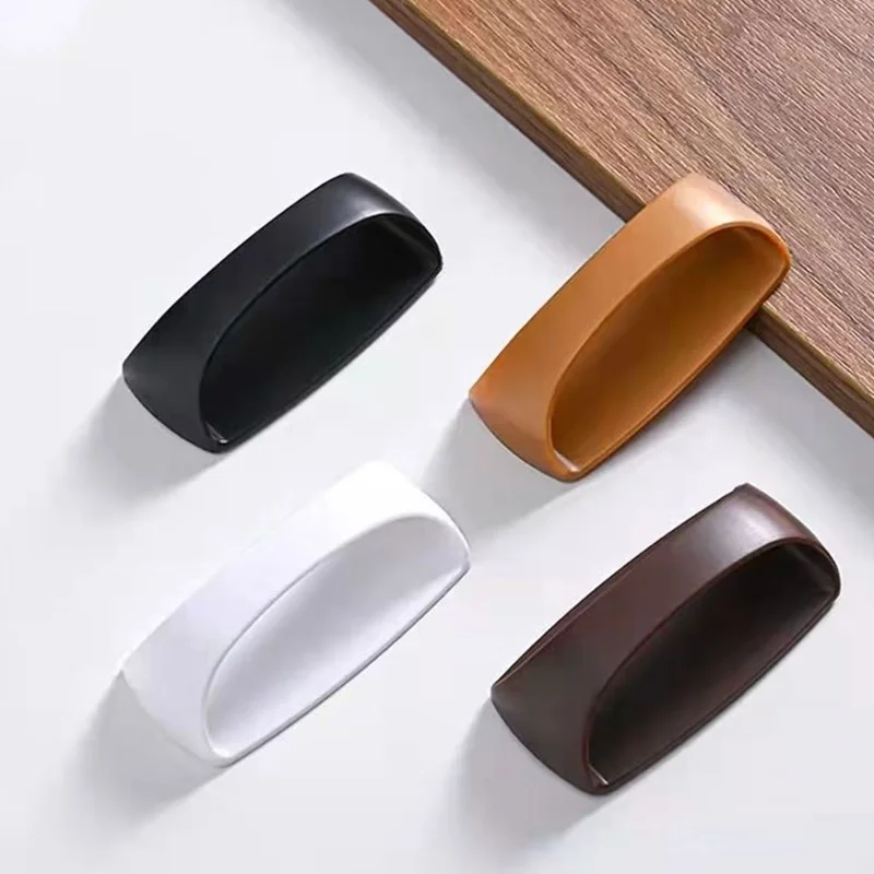 2Pcs No‑Drill Self‑Adhesive Modern Minimalist Pastel Cabinet Pulls, ABS Plastic Ergonomic Handles for Wardrobe, Sliding Doors
