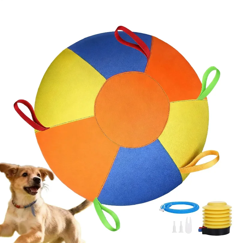 Inflatable Herding Ball For Dogs Tear-Resistant Outdoor Play Dog Training Ball With Straps Calming Jumbo Ball
