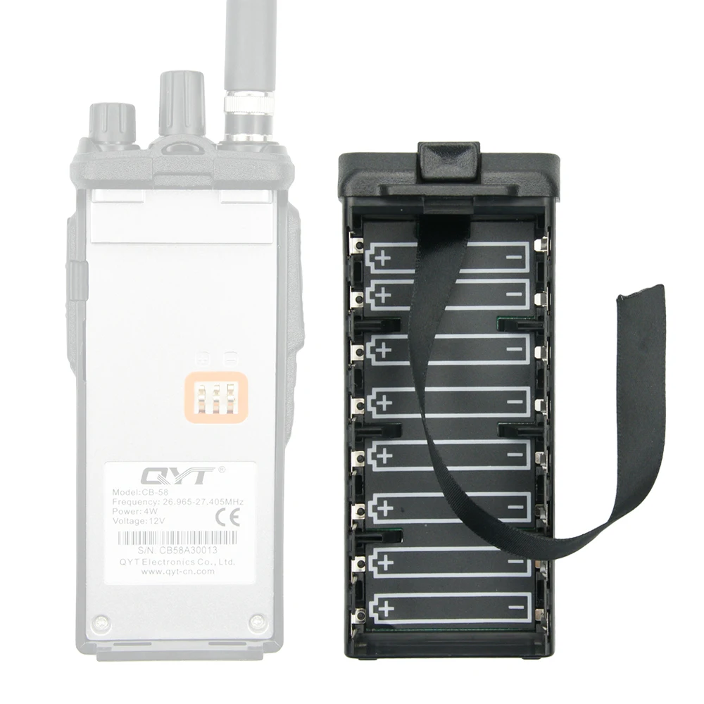 QYT Original 8AA Battery Case (Not include Battery)for QYT CB-58 27MHz CB Portable Citizen Band Two Way Radio with Belt Clip